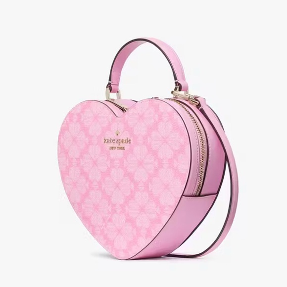 Kate Spade Love Shack Spade Flower Heart Crossbody Parisian Rose - Picture 13 of 14